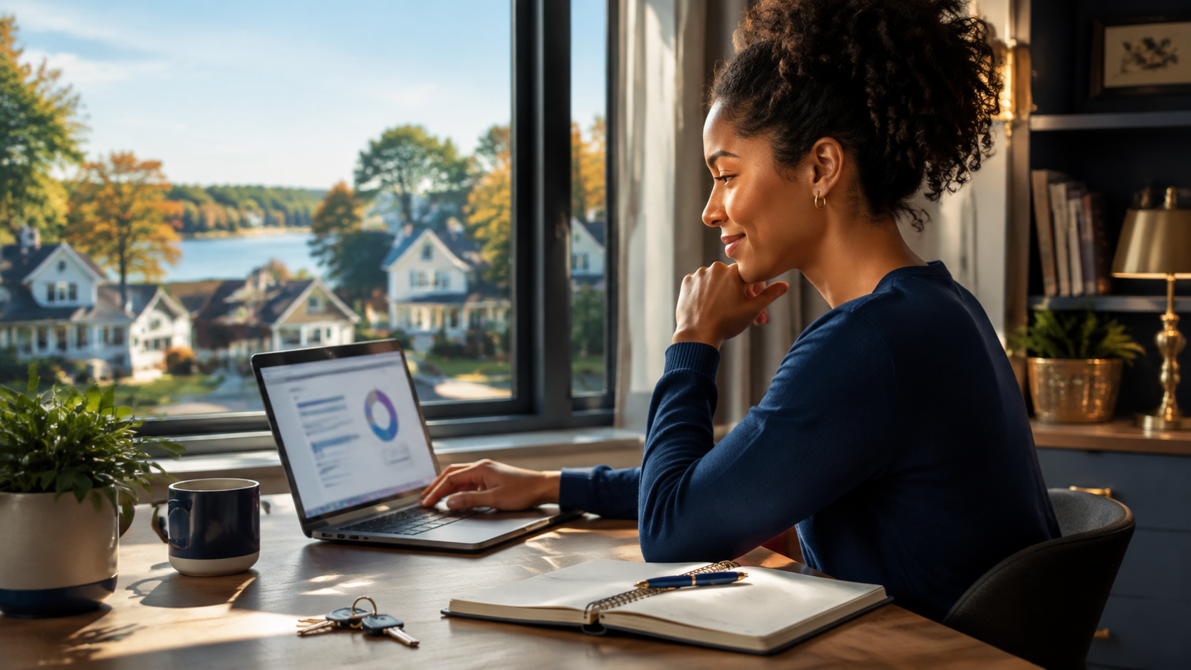 A Michigan homebuyer reviewing a mortgage readiness plan on a laptop