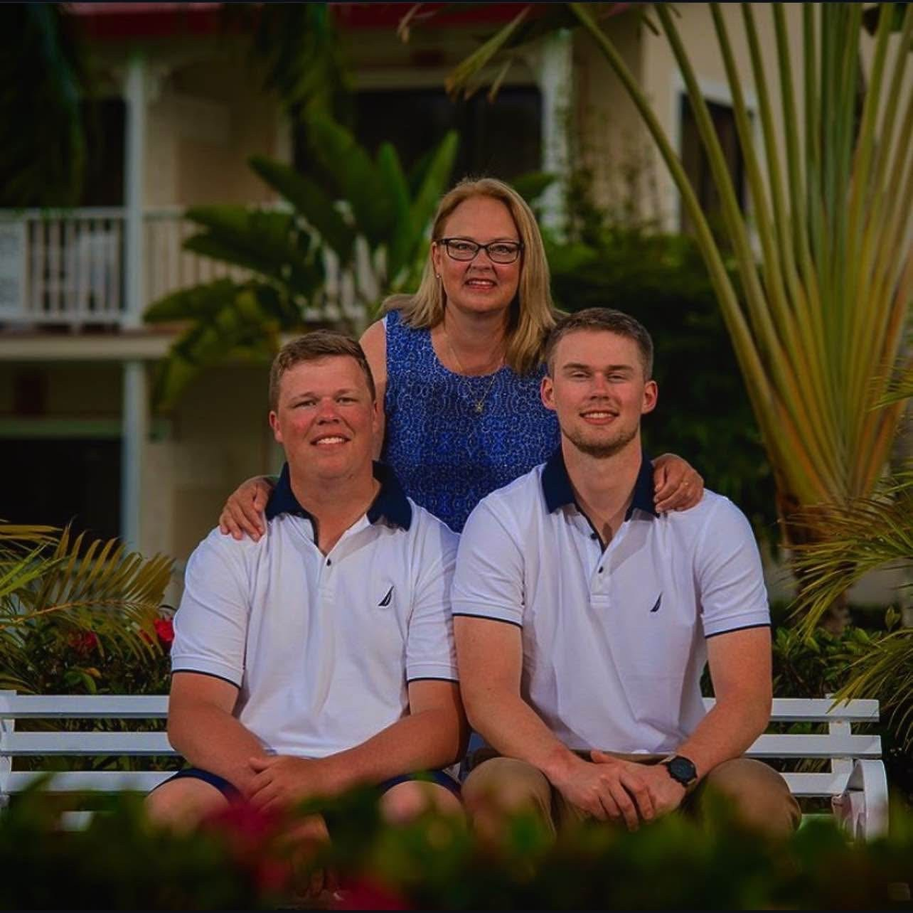 Mike Alkema's wife Monica with their sons Adam and Aaron